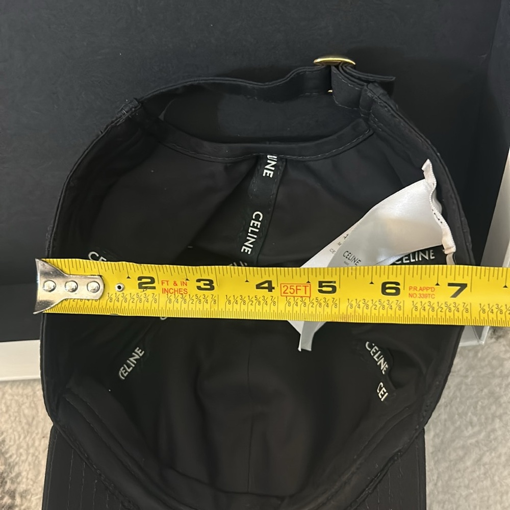 Celine Black Triomphe Cap with Cream Logo - Picture 6 of 7